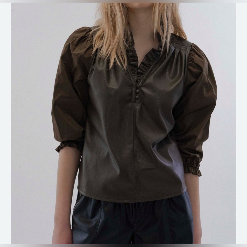 Melissa Nepton faux leather top